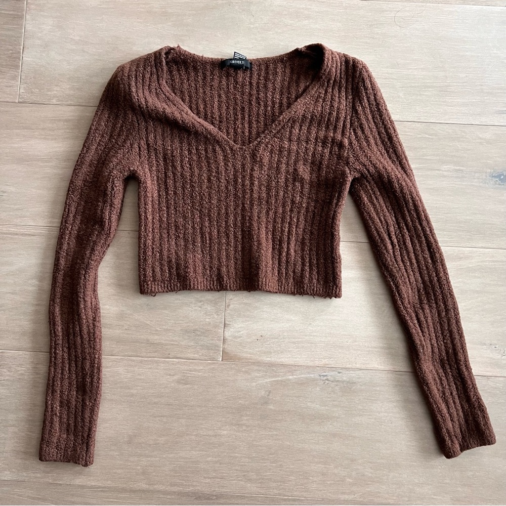 Brown V-Neck Sweater